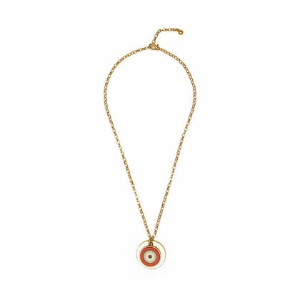 Colar Olho Grego Medalha Vermelho