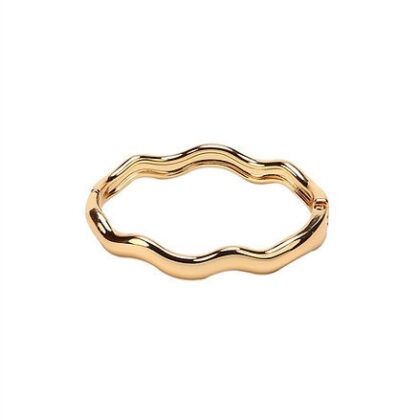 Pulseira Dura Babado Grossa Dourada